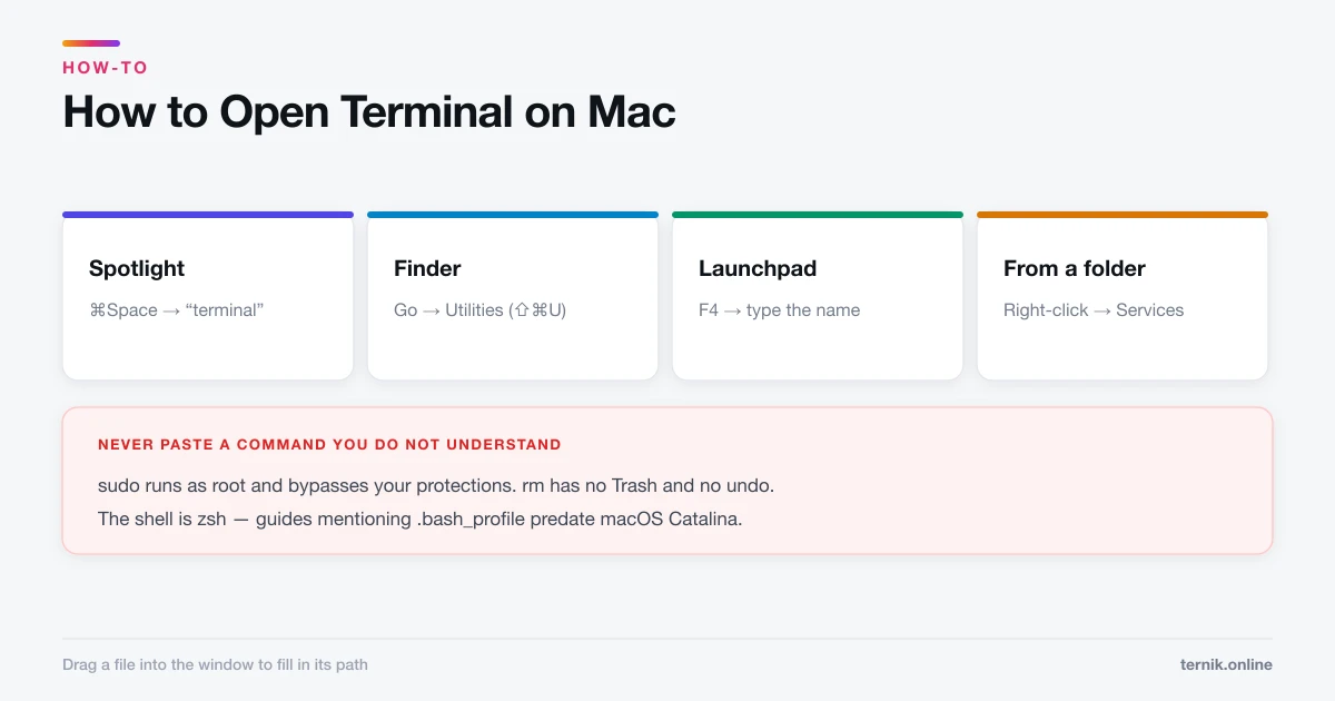 How to Open Terminal on Mac (Four Ways)